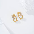 Pendientes gato con circonitas acero
