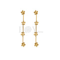 Pendientes largos flores acero