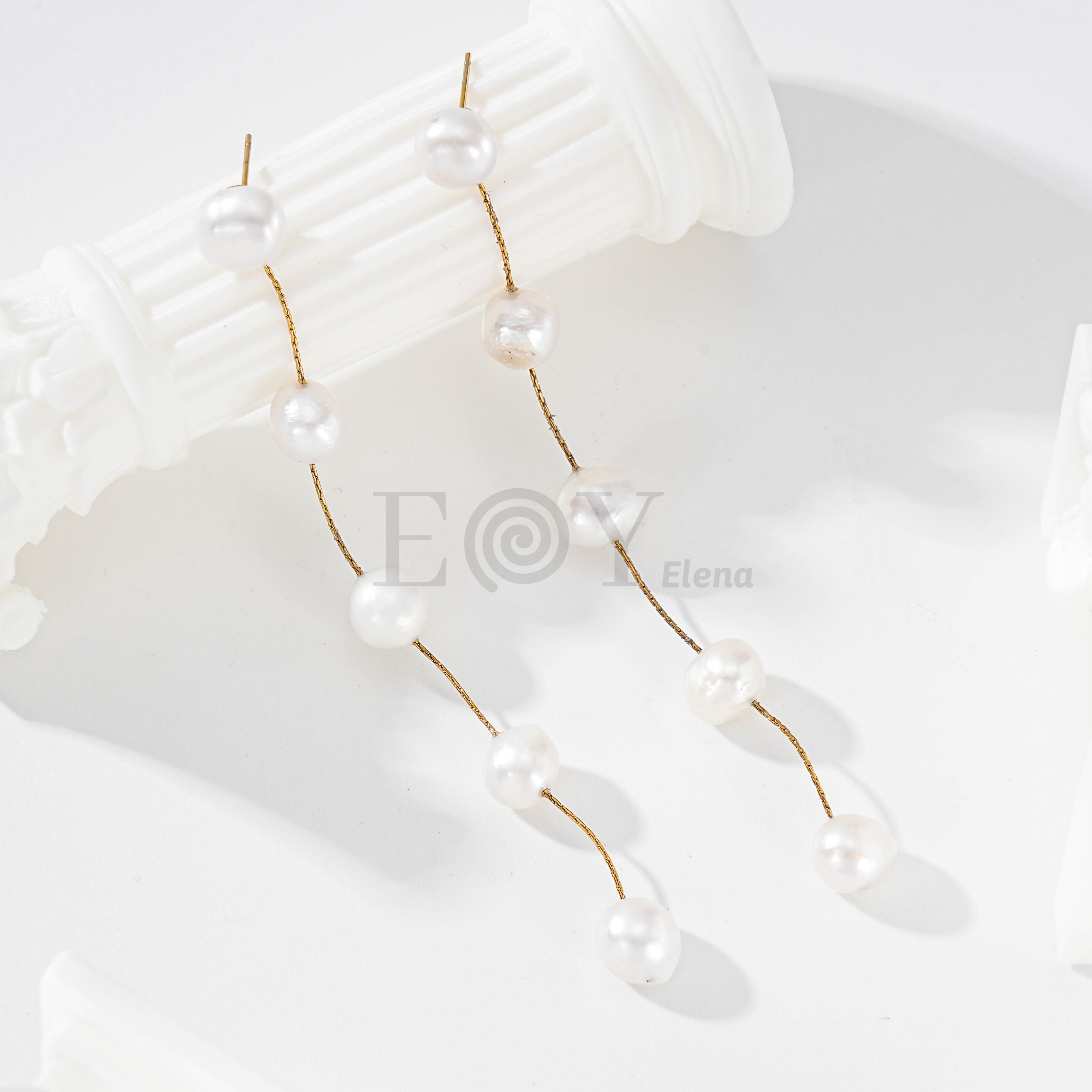 Pendientes Largos de Perlas