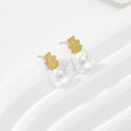 Pendientes oso con perla