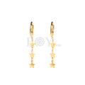 Pendientes aro con triple estrella acero