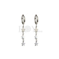 Pendientes aro con triple estrella acero