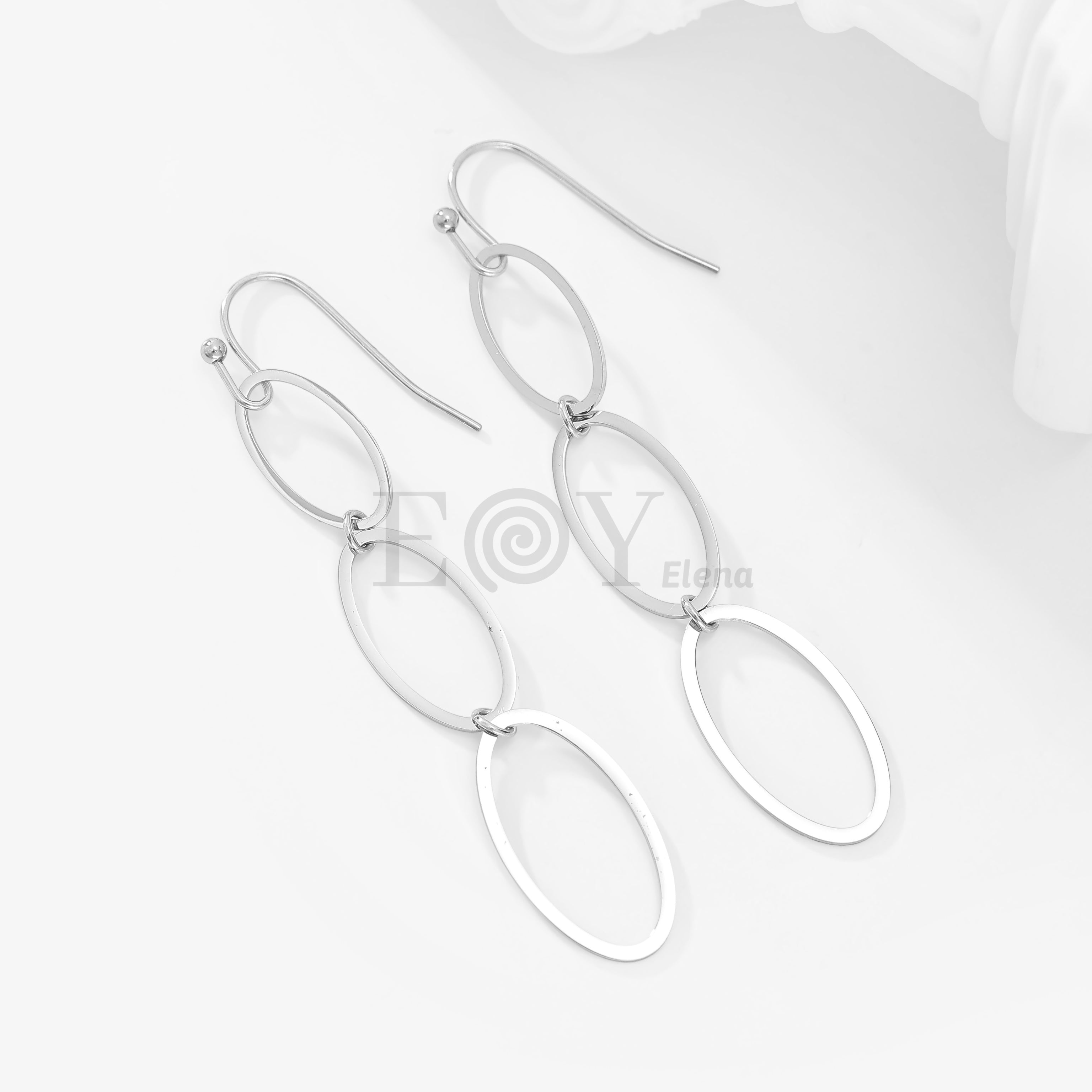 Pendientes de tres óvalos