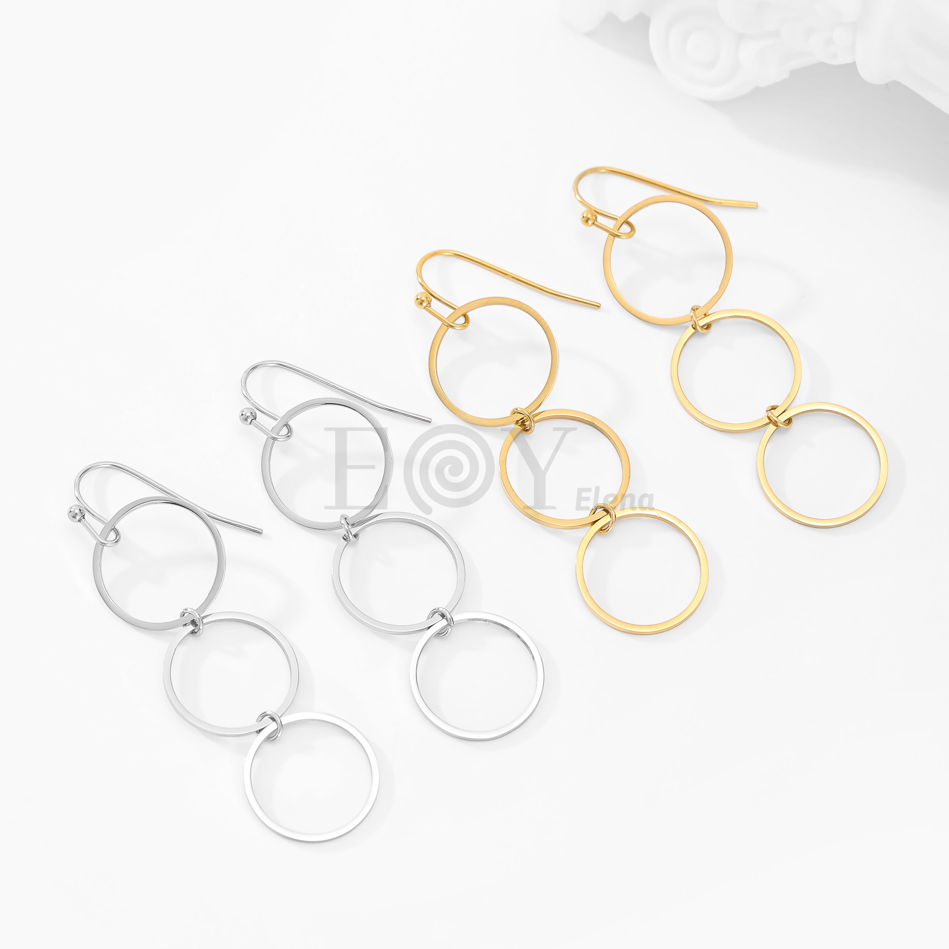 Pendientes de tres circulos