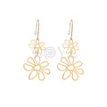 Pendientes doble flor acero
