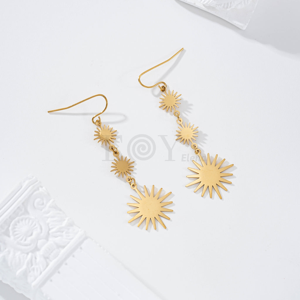 Pendientes tres soles acero