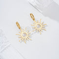 Pendientes de aro con sol acero