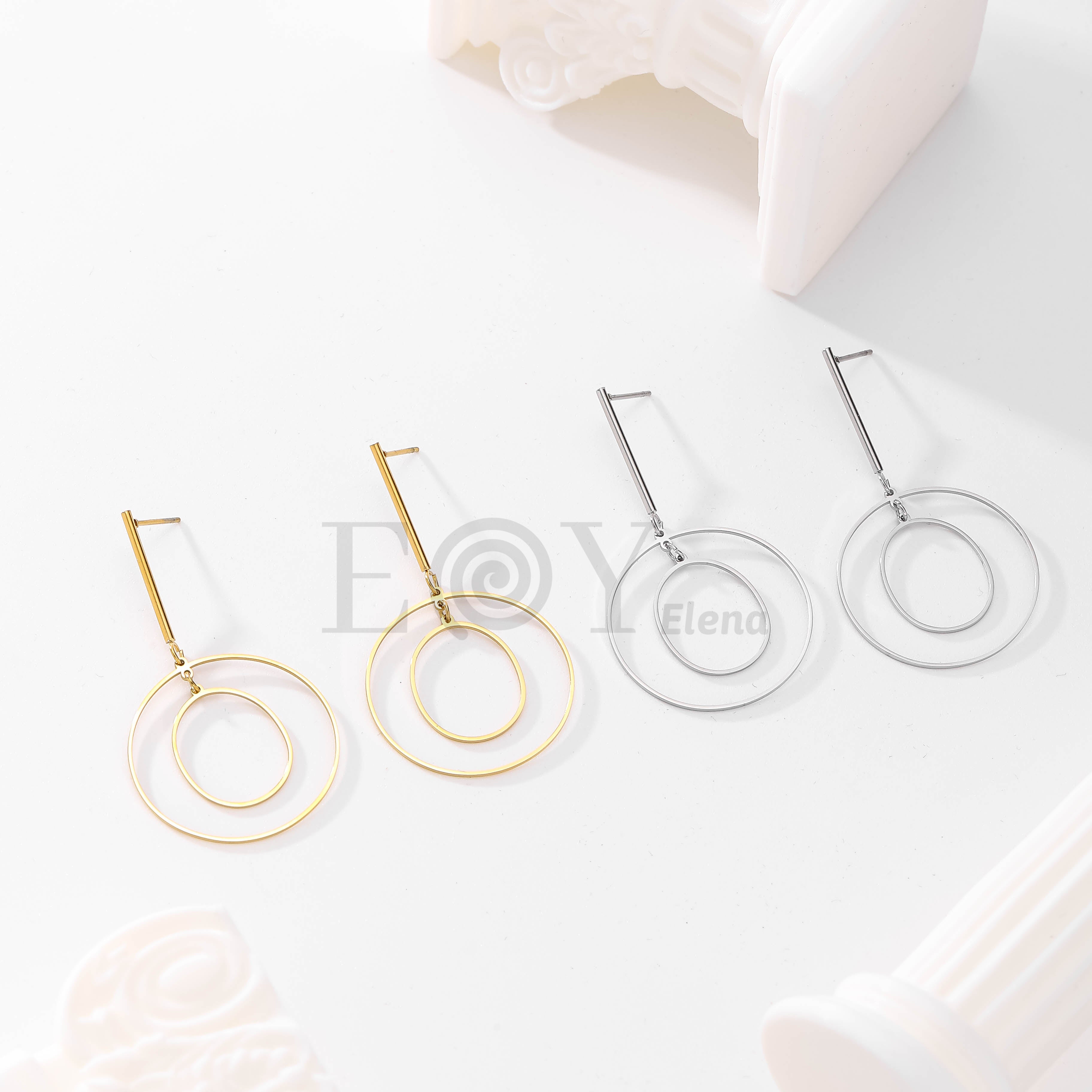 Pendientes de doble aro