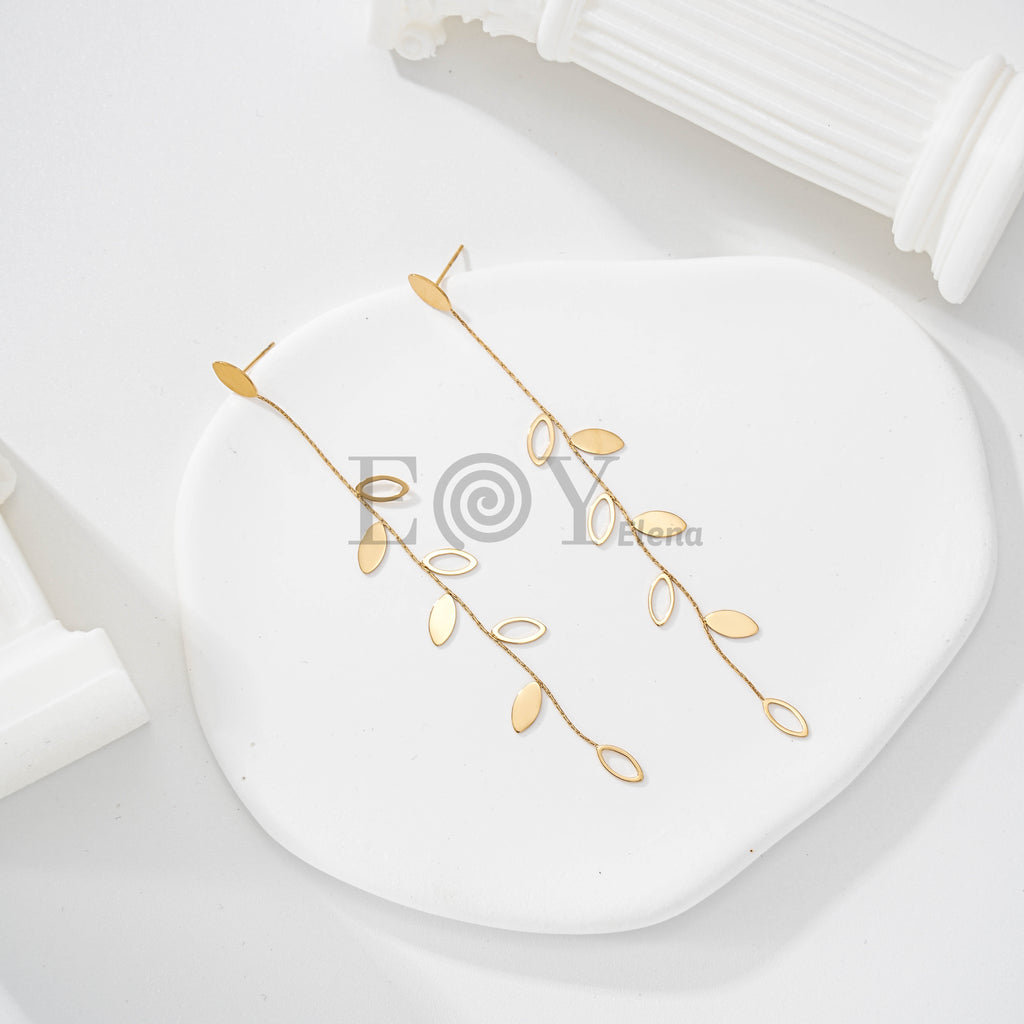 Pendientes largos hoja