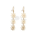 Pendientes triple flor acero