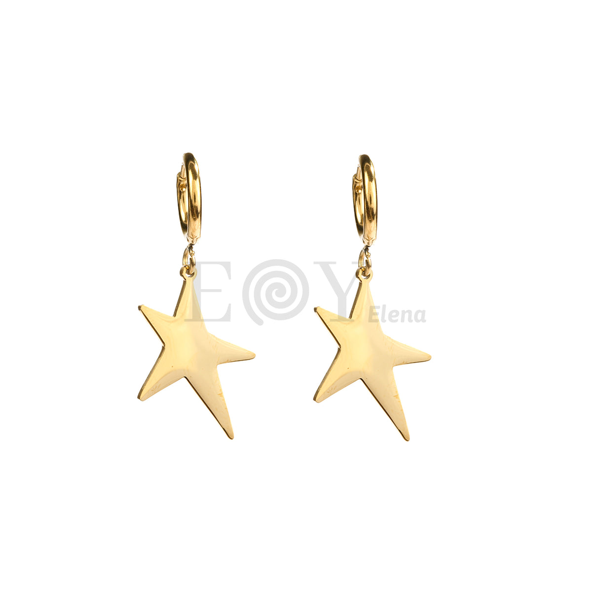 Pendientes de aro estrella pequeña acero