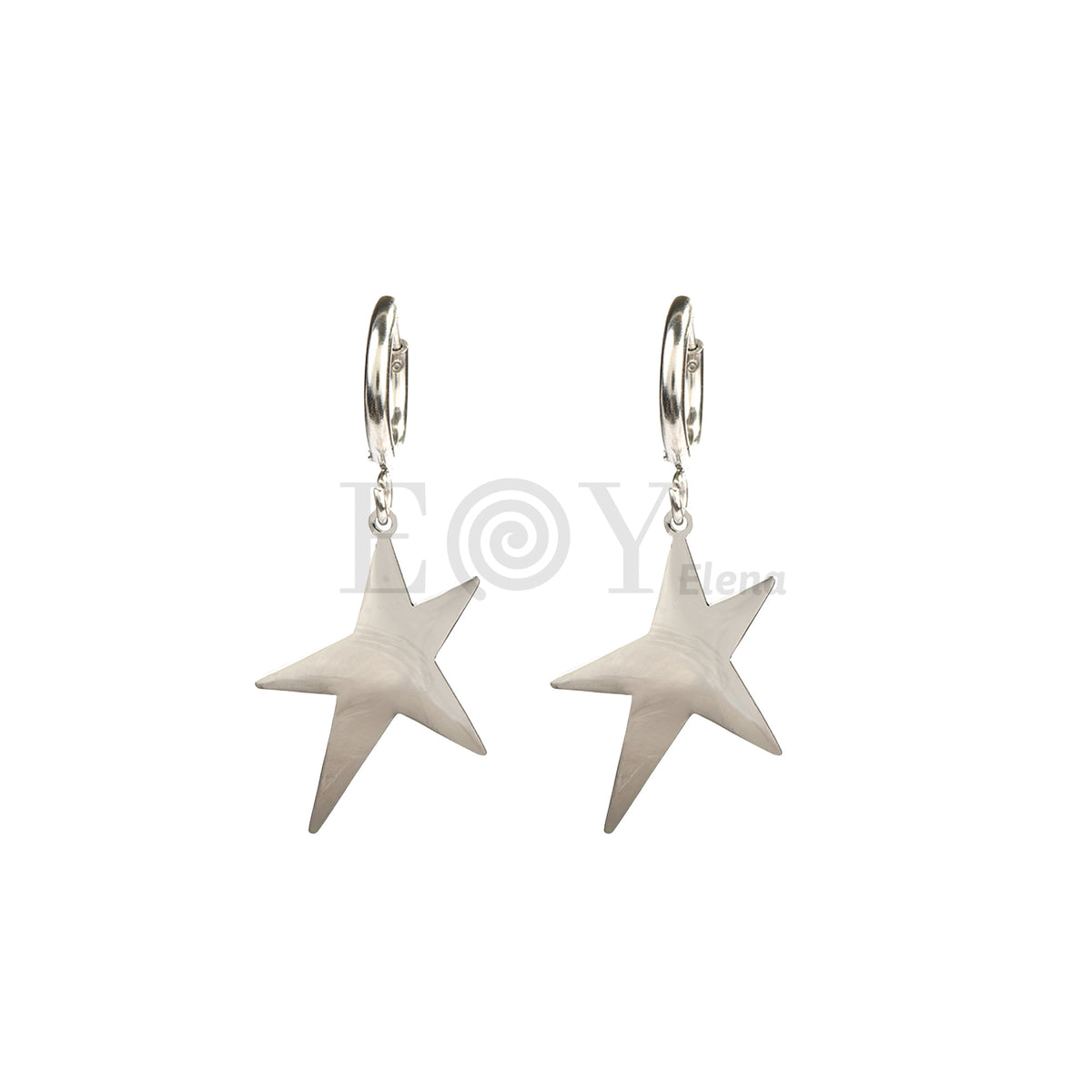 Pendientes de aro estrella pequeña acero
