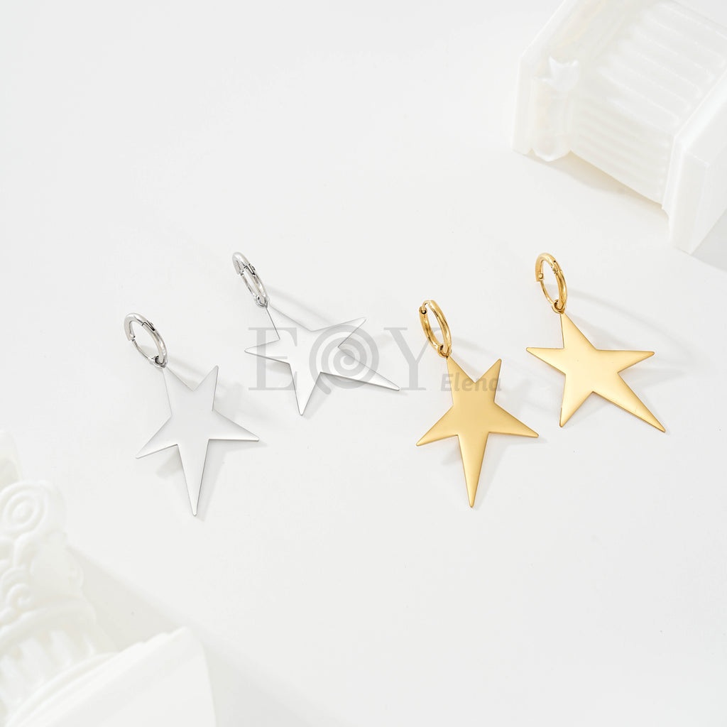 Pendientes de aro con estrella