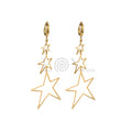 Pendientes de aro triple estrella acero