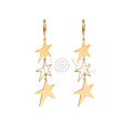 Pendientes de aro con estrella acero