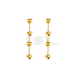 Pendientes largos corazones acero