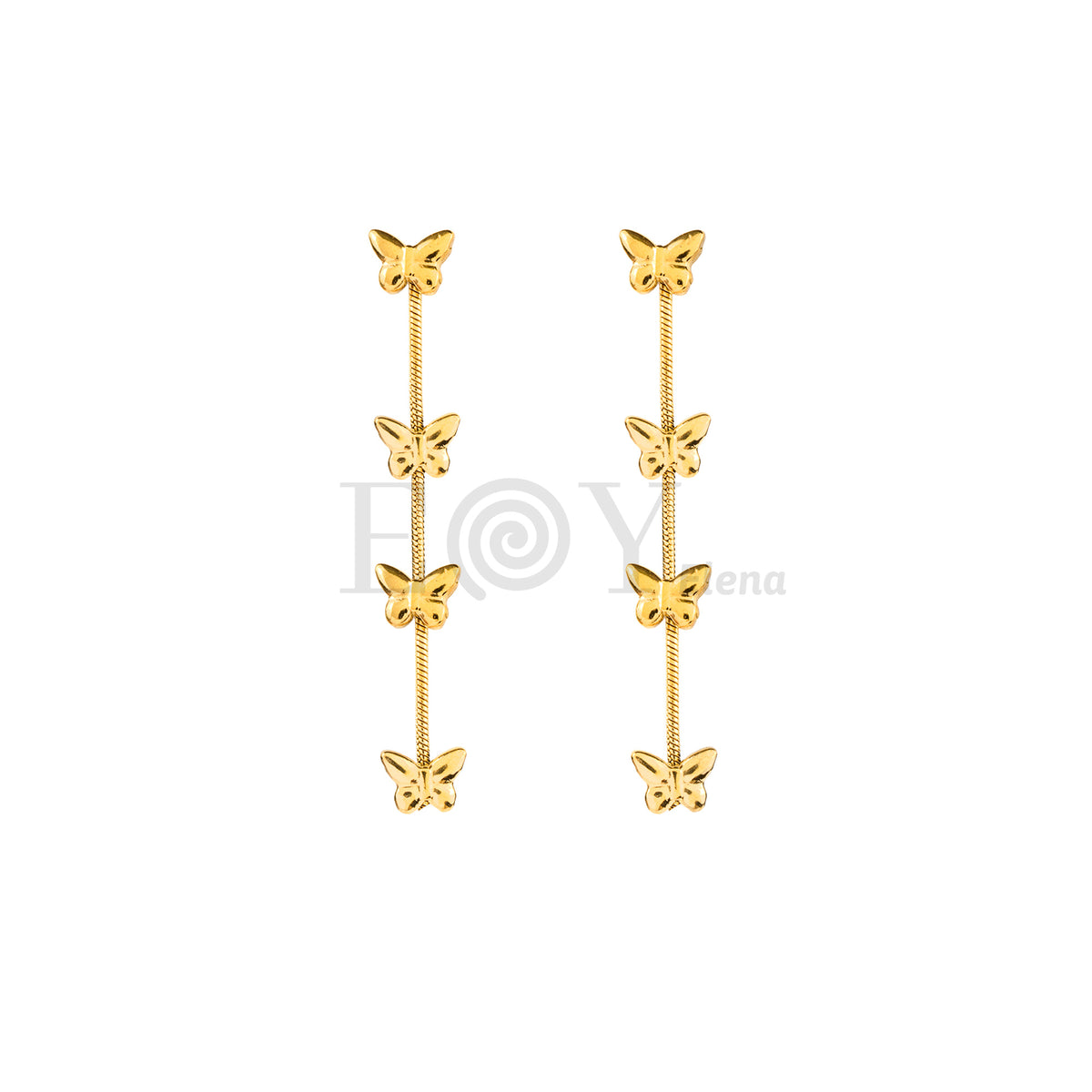 Pendientes largos mariposa acero