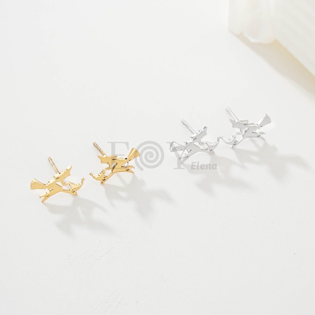 Pendientes de bruja y escoba