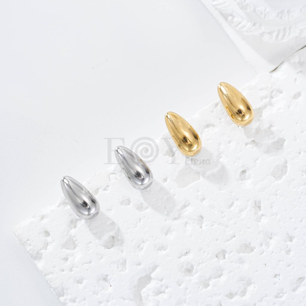 Pendientes gota pequeños acero