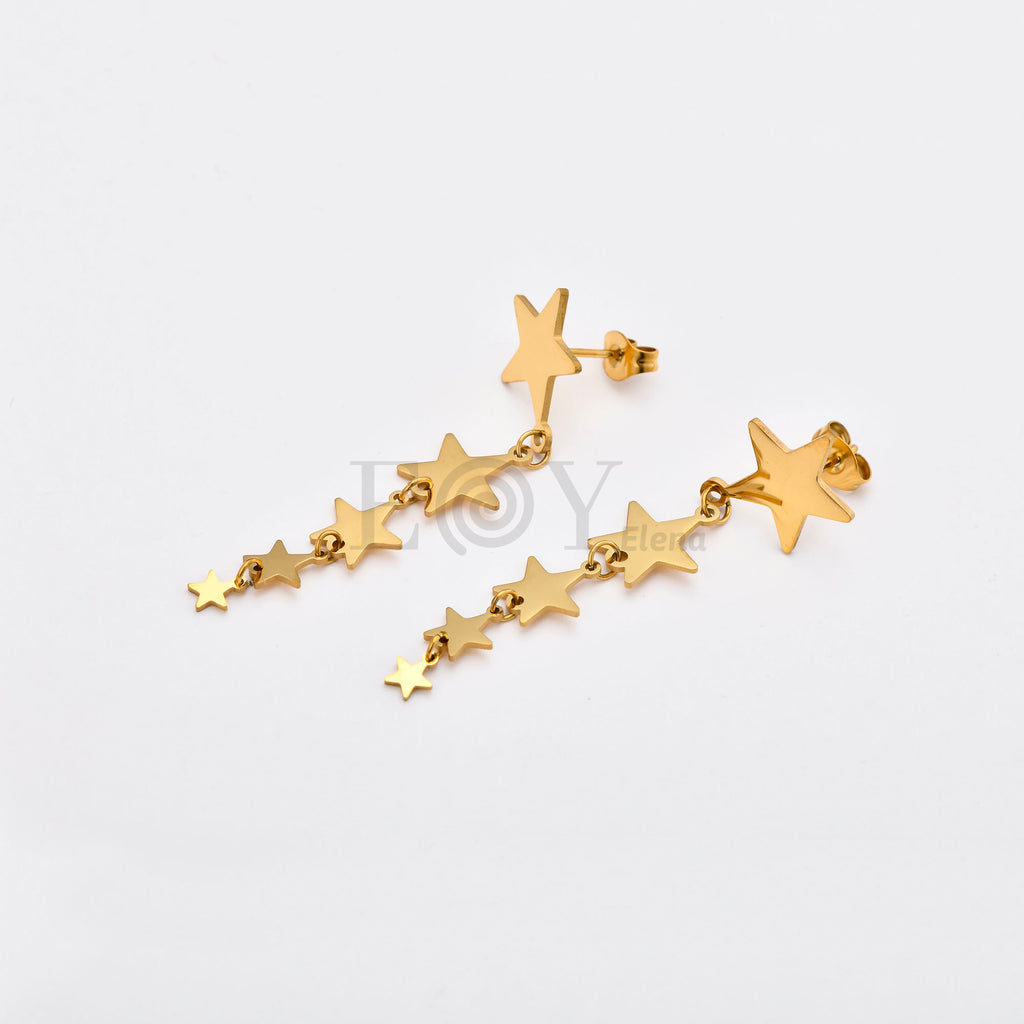 Pendientes Estrellas Colgantes de Acero