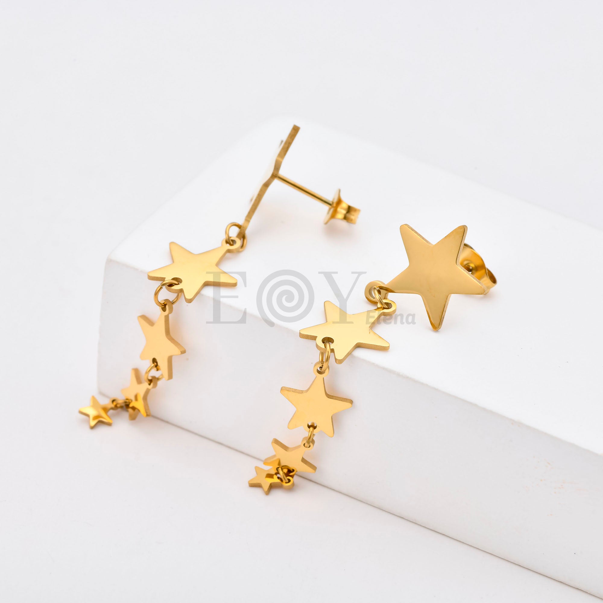 Pendientes Estrellas Colgantes de Acero