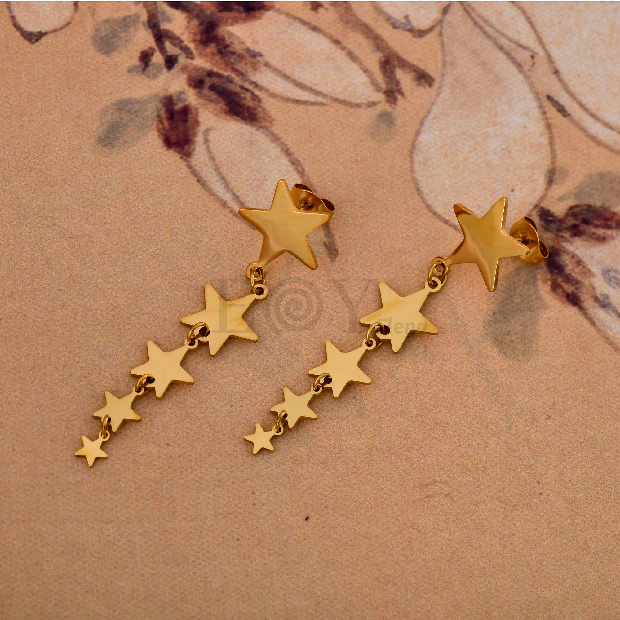 Pendientes Estrellas Colgantes de Acero