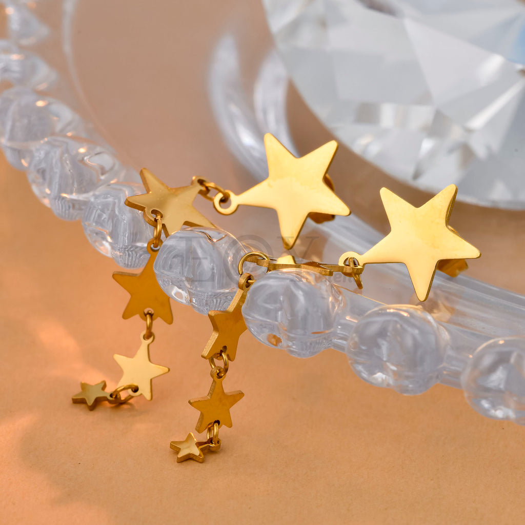 Pendientes Estrellas Colgantes de Acero