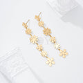 Pendientes largos flores acero