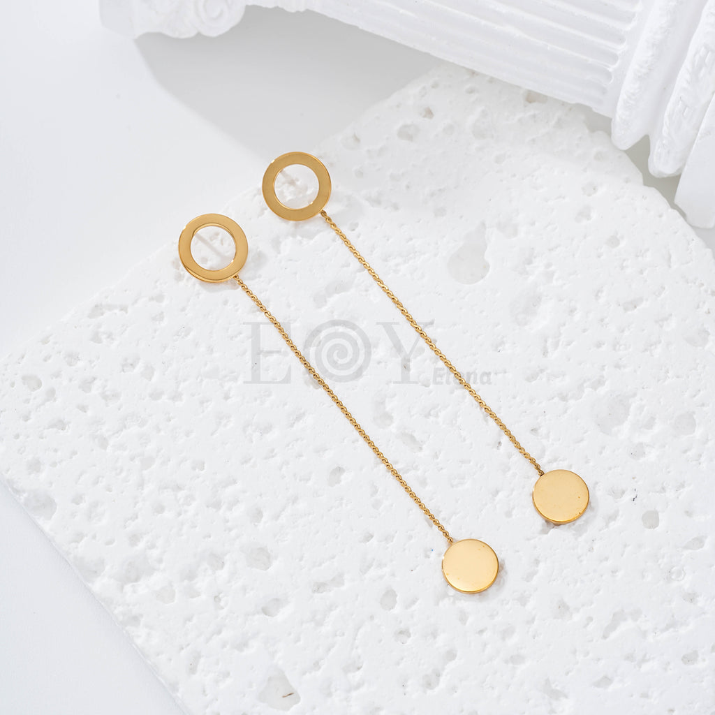 Pendientes círculo hueco y chapa acero
