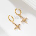 Pendientes Aro con Flor Brillante
