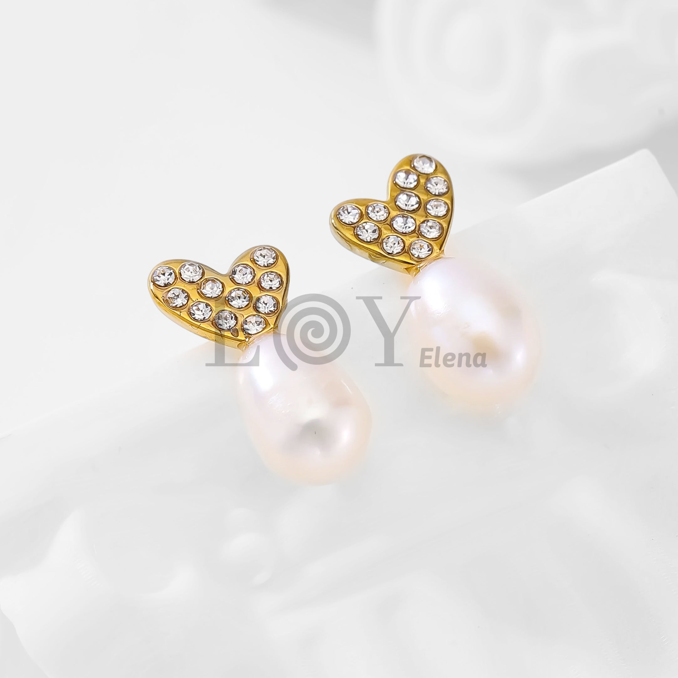 Pendientes corazón y perla