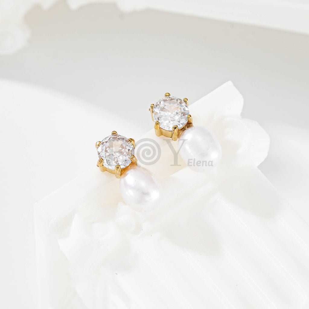 Pendientes Perla y Circonita