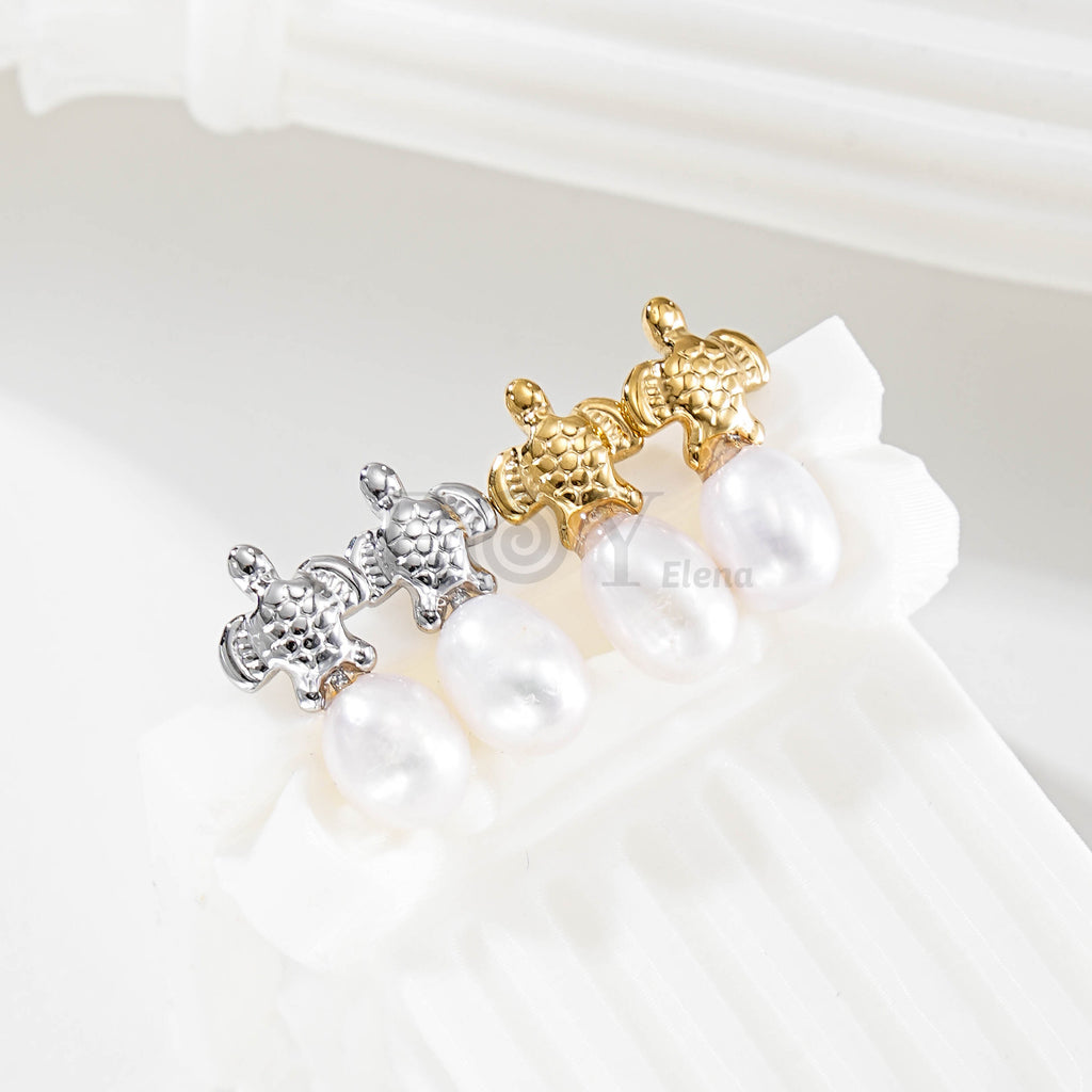 Pendientes Tortuga con Perla