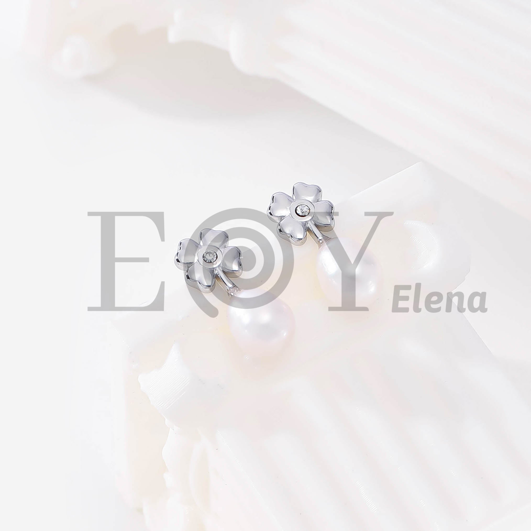Pendientes Flor con Perla