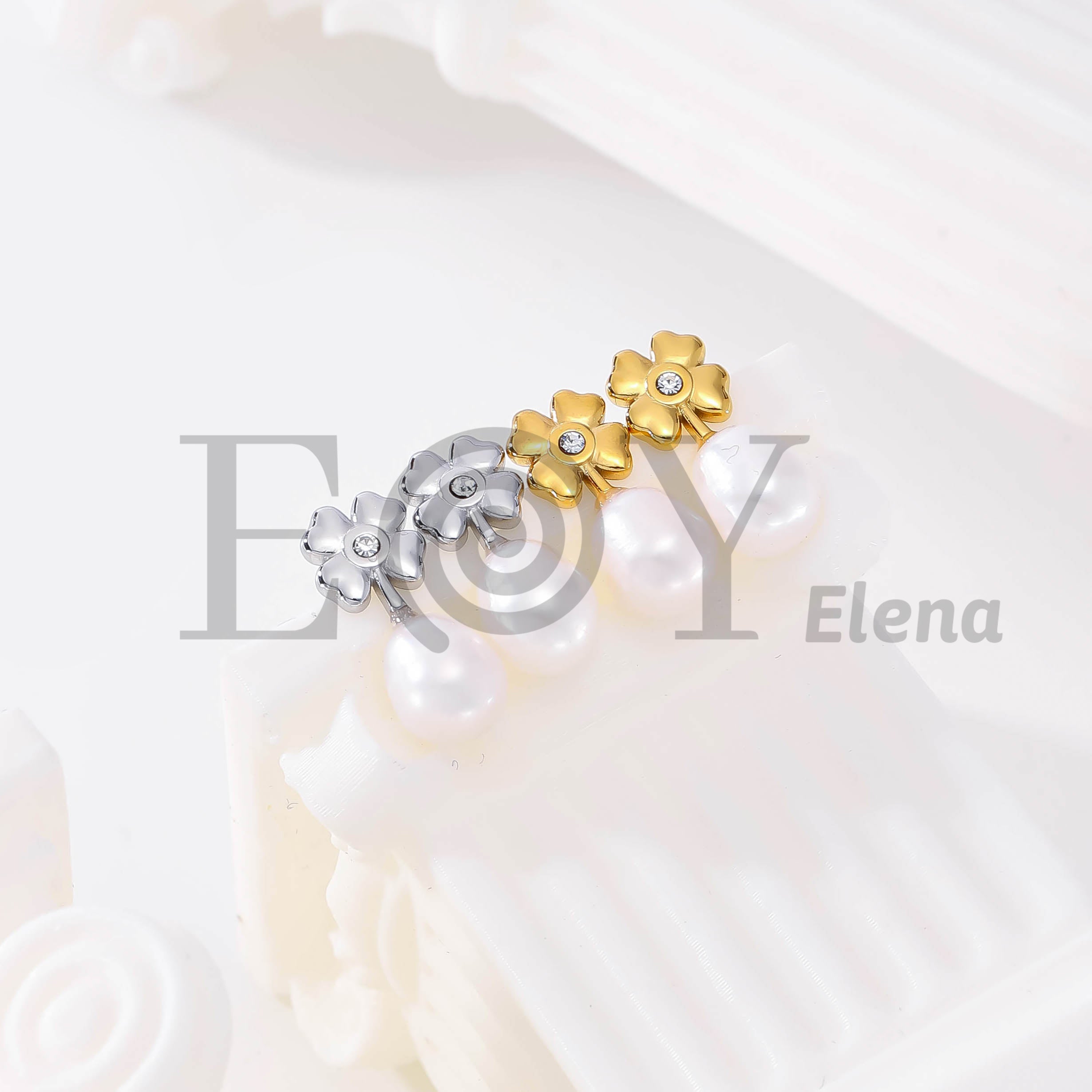 Pendientes Flor con Perla