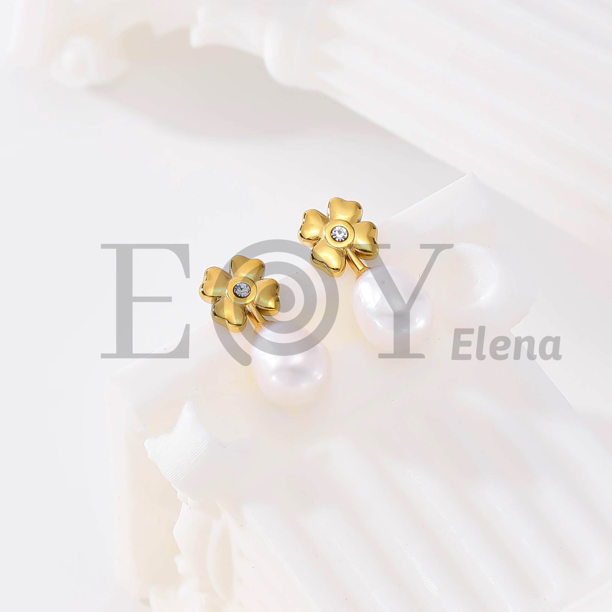 Pendientes Flor con Perla