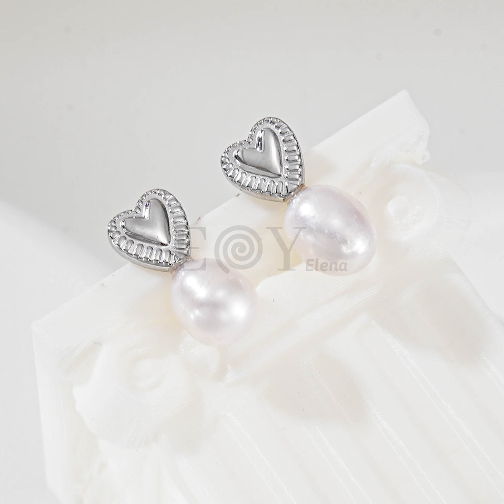 Pendientes Corazón y Perla