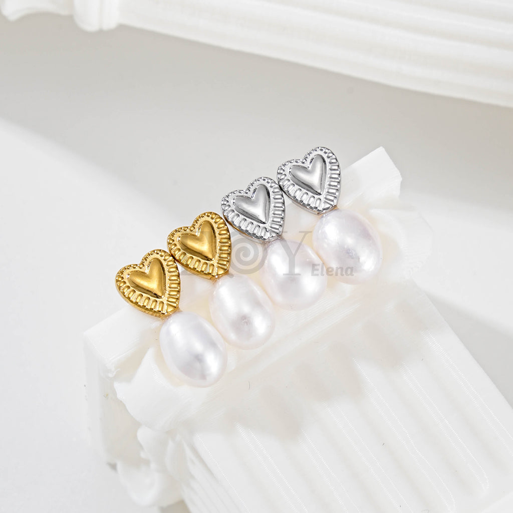 Pendientes Corazón y Perla