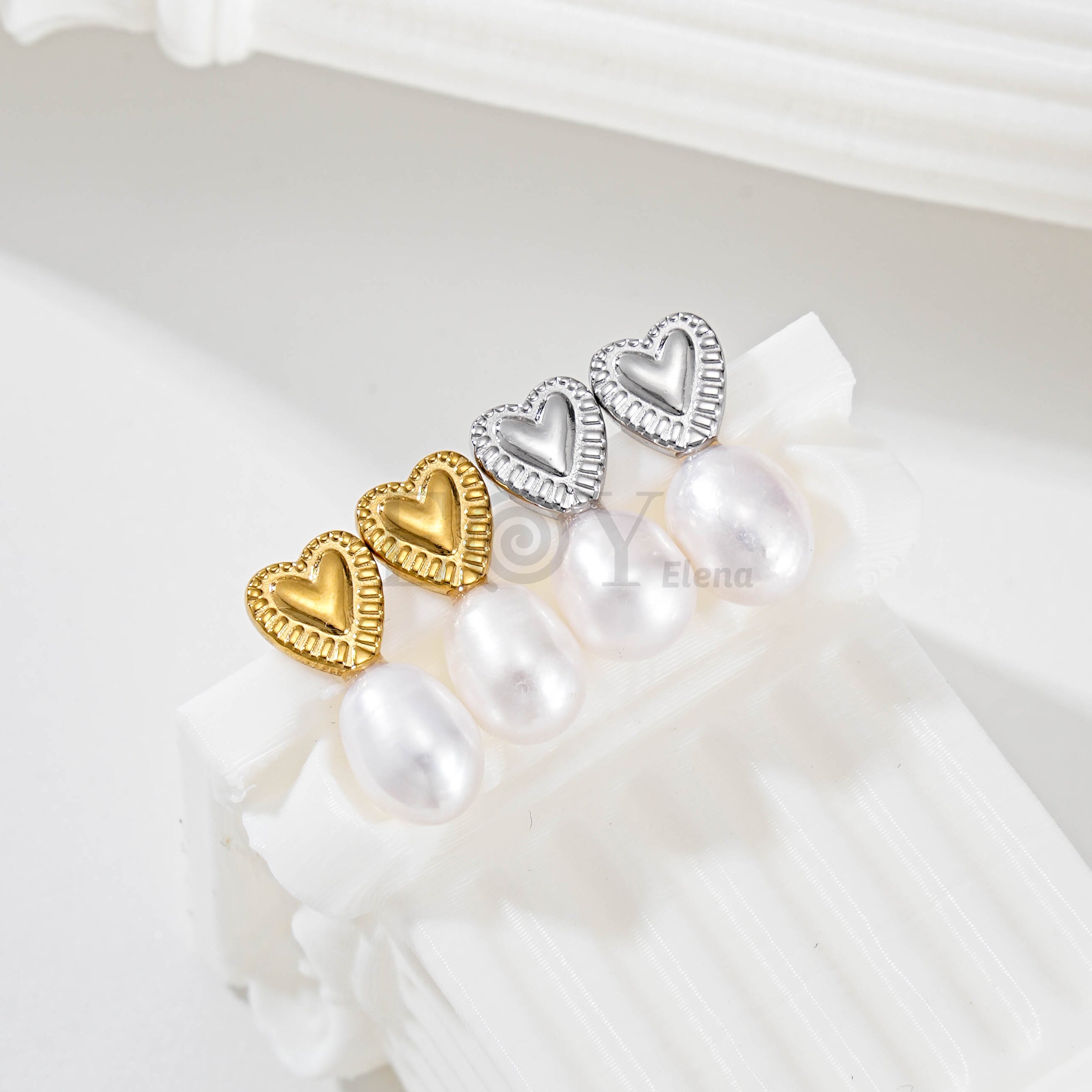 Pendientes Corazón y Perla
