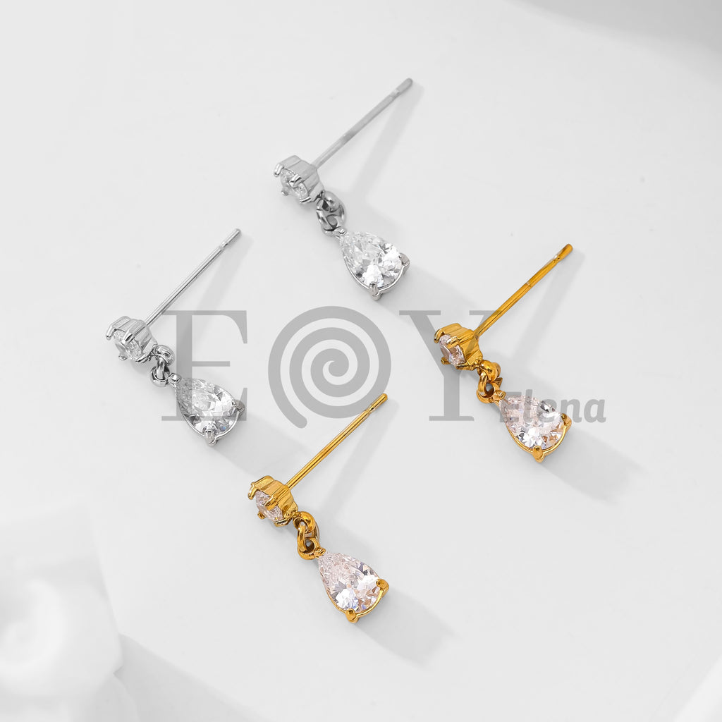 Pendientes circonita y lágrima
