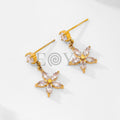 Pendientes de circonita y flor