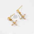 Pendientes circonita y flor