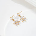 Pendientes circonita y flor
