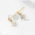 Pendiente circonita y flor