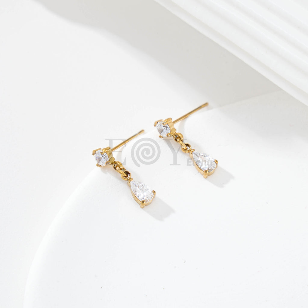 Pendientes circonita y lágrima