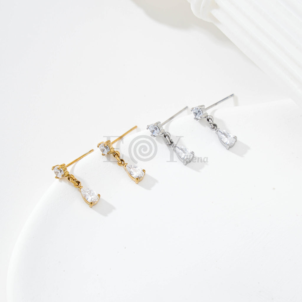 Pendientes circonita y lágrima