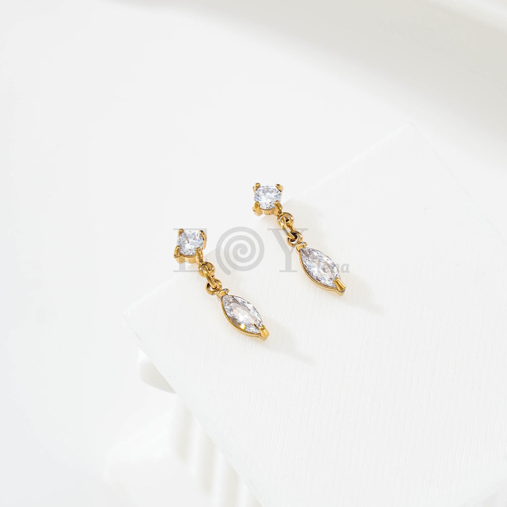 Pendientes de doble circonita