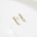 Pendientes de doble circonita