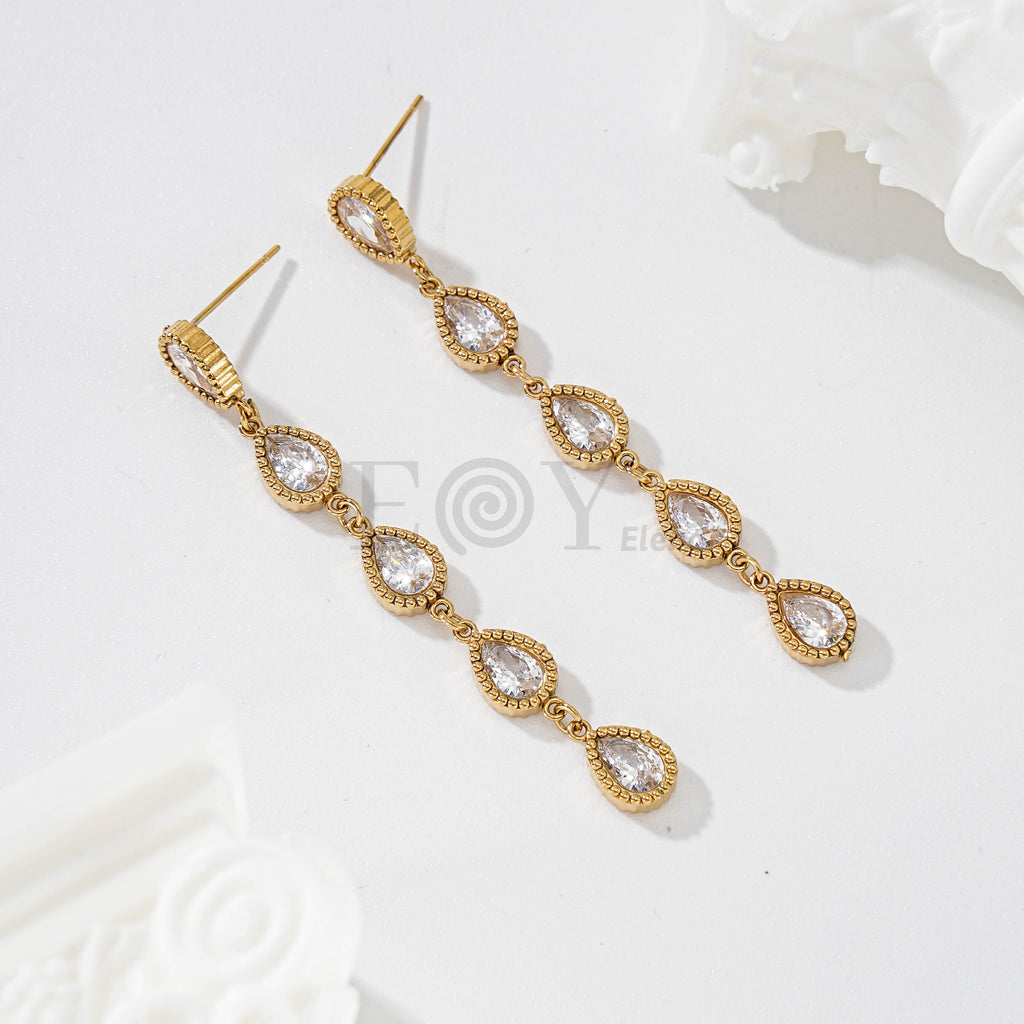 Pendientes Largos Gota Multicolor