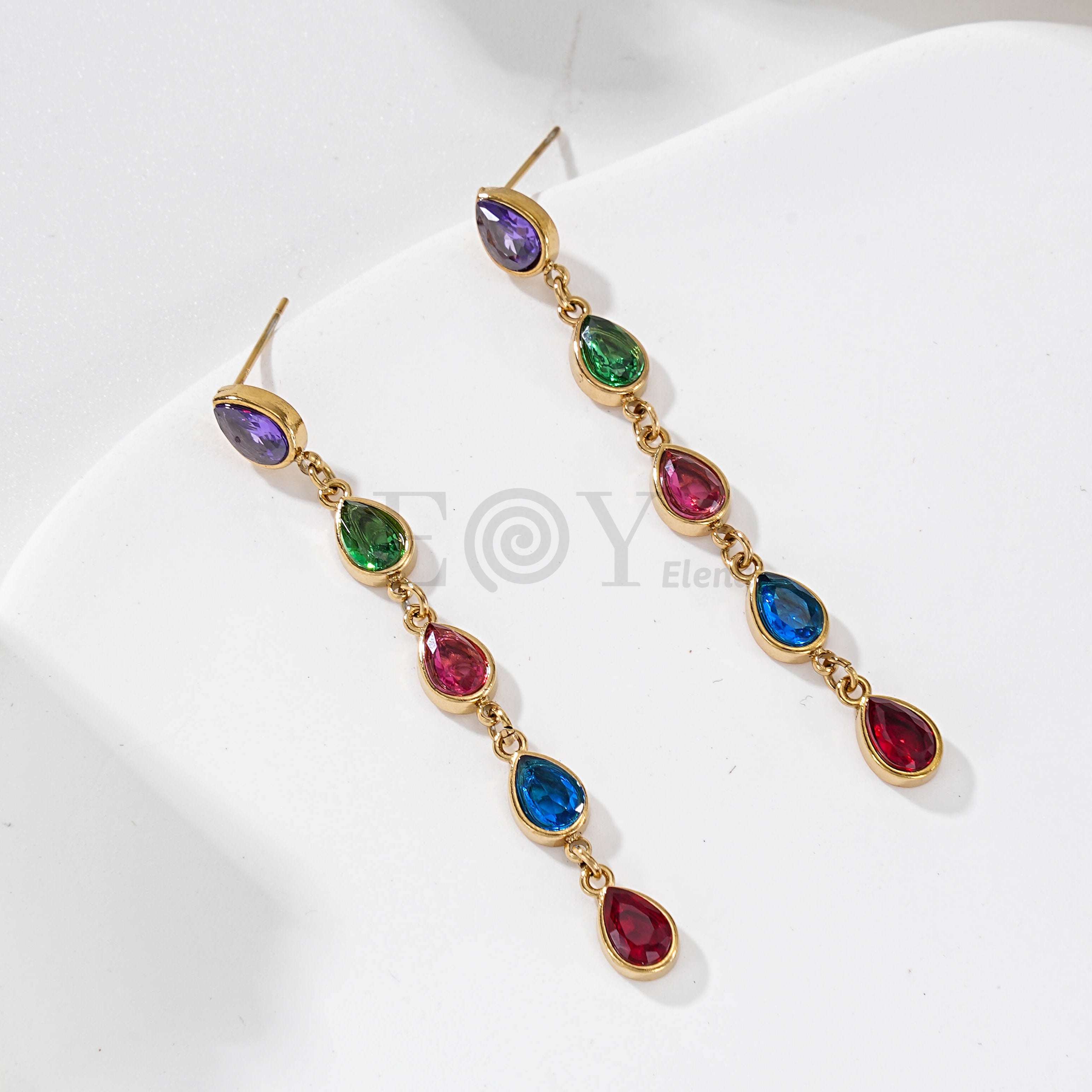 Pendientes Cascada Multicolor